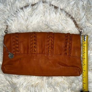 Leather Like Woven Detail Women’s Shoulder Bag - Brown